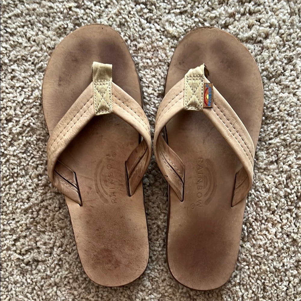 Rainbow Tan Leather Sandals - Men’s 7